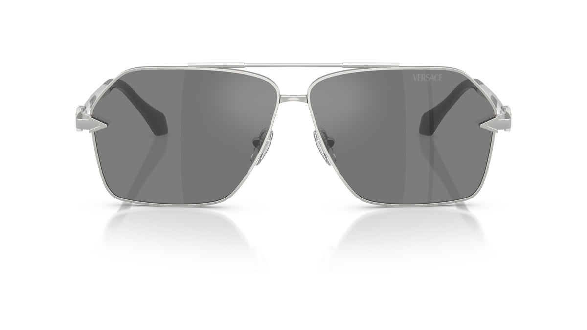 Lunettes de soleil Versace VE2284 10006G – Argent – vue de face.