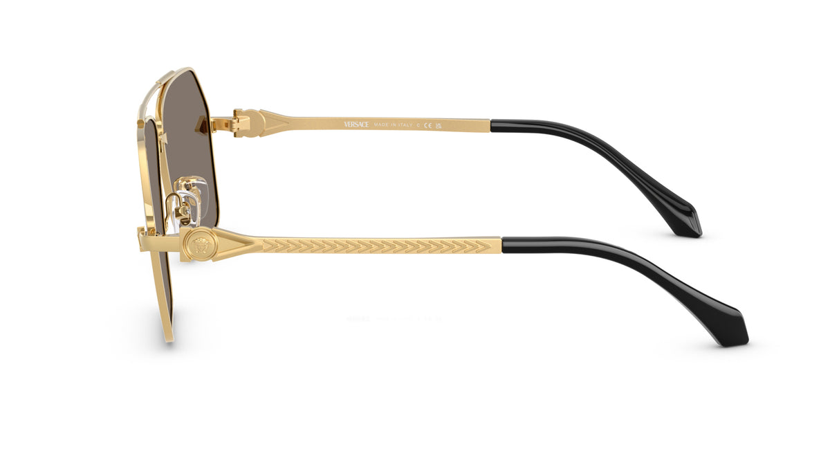 Lunettes de soleil Versace VE2284 10026G – Or – vue de profil.