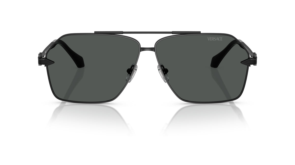 Lunettes de soleil Versace VE2284 143687 – Noir mat – vue de face.