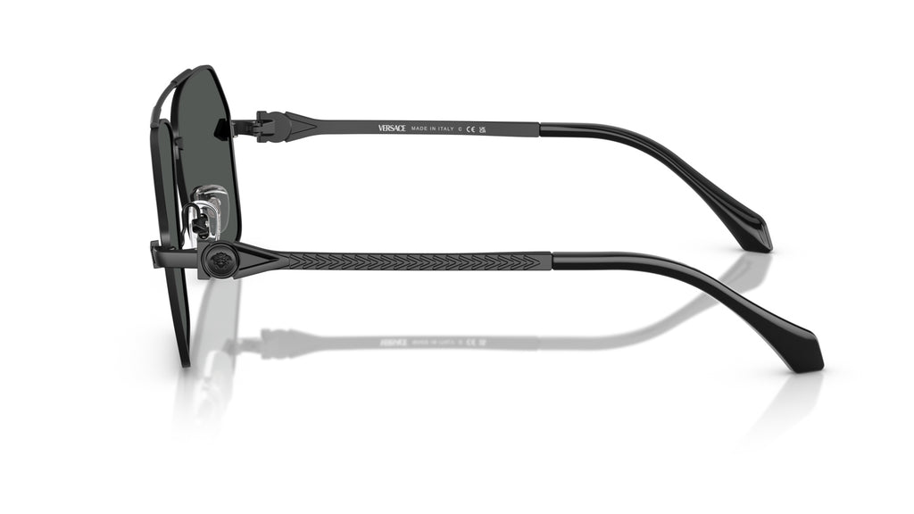 Lunettes de soleil Versace VE2284 143687 – Noir mat – vue de profil.