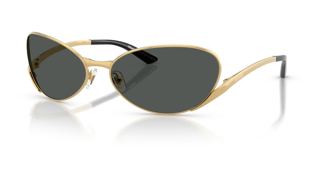 Lunettes de soleil Versace VE2285 100287 – Or – vue de trois quarts.