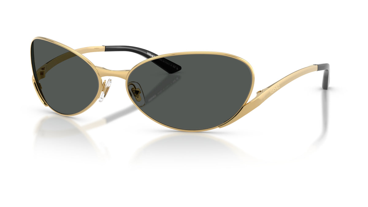 Lunettes de soleil Versace VE2285 100287 – Or – vue de trois quarts.