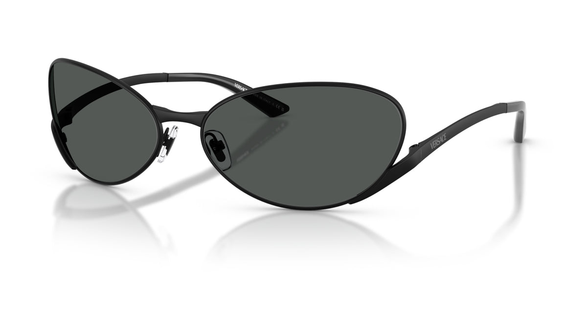 Lunettes de soleil Versace VE2285 143687 – Noir mat – vue de trois quarts.