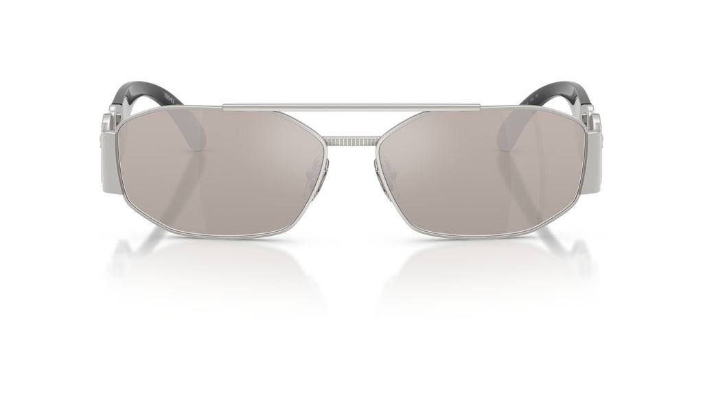 Lunettes de soleil Versace VE2287 1000AP – Argent – vue de face.