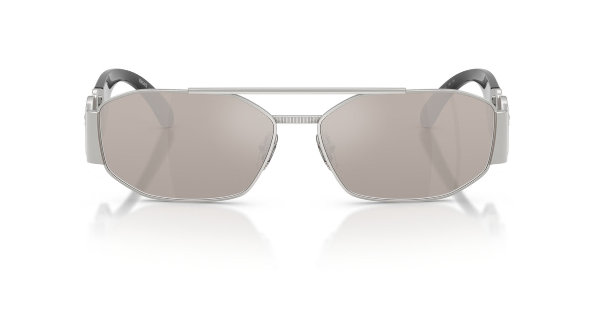 Lunettes de soleil Versace VE2287 1000AP – Argent – vue de face.