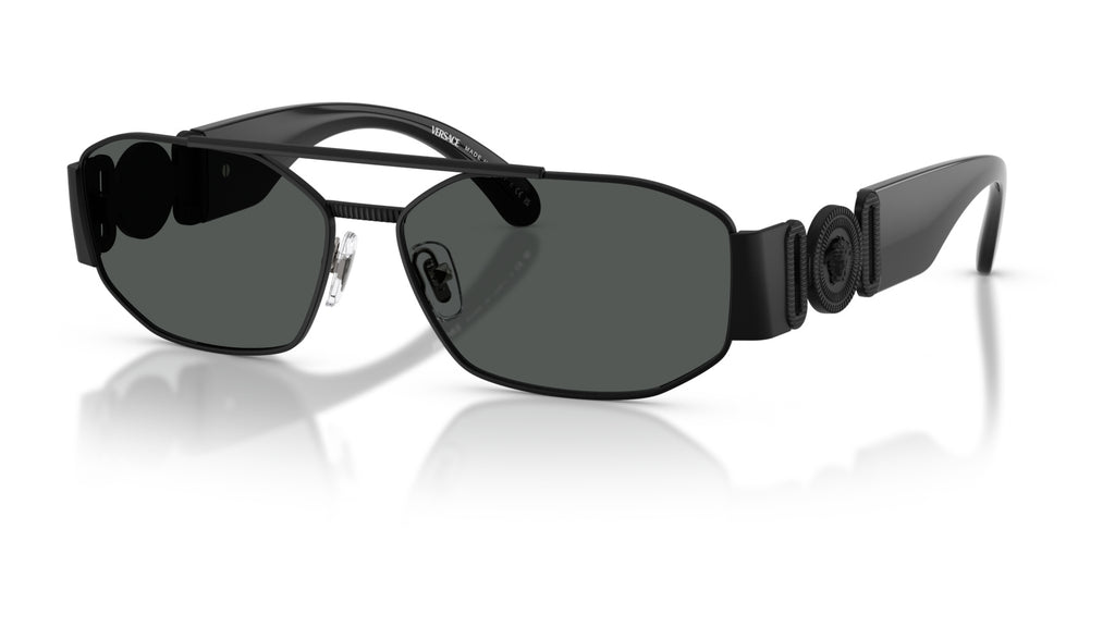 Lunettes de soleil Versace VE2287 126187 – Noir mat – vue de trois quarts.