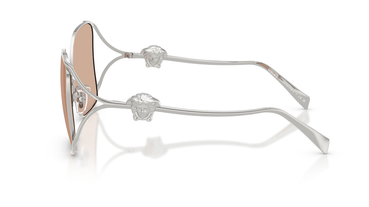 Lunettes de soleil Versace VE2288 1001/5 – Argent – vue de profil.