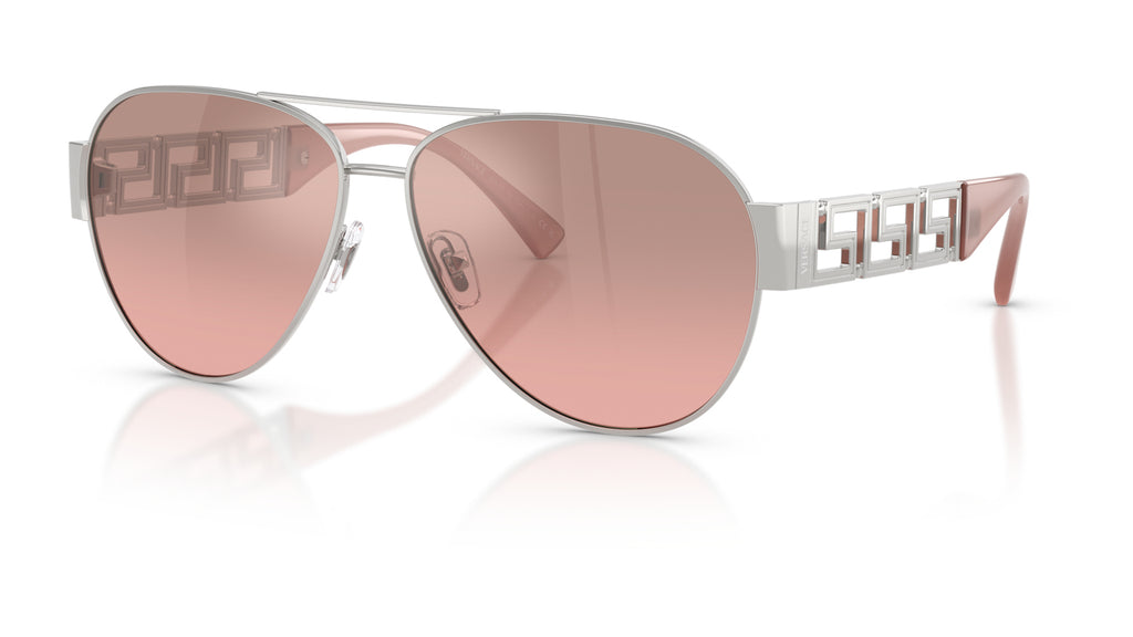 Lunettes de soleil Versace VE2289 10017E – Argent – vue de trois quarts.