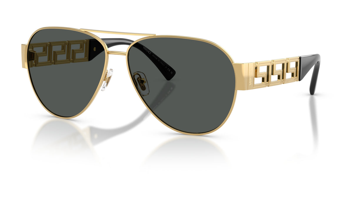 Lunettes de soleil Versace VE2289 100287 – Or – vue de trois quarts.
