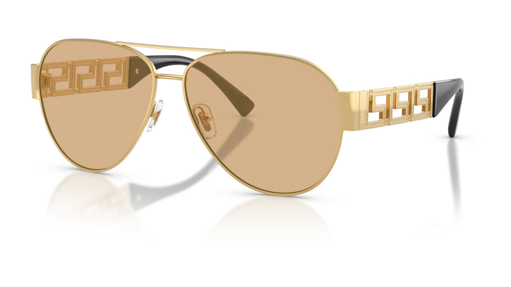 Lunettes de soleil Versace VE2289 1002D8 – Or – vue de trois quarts.
