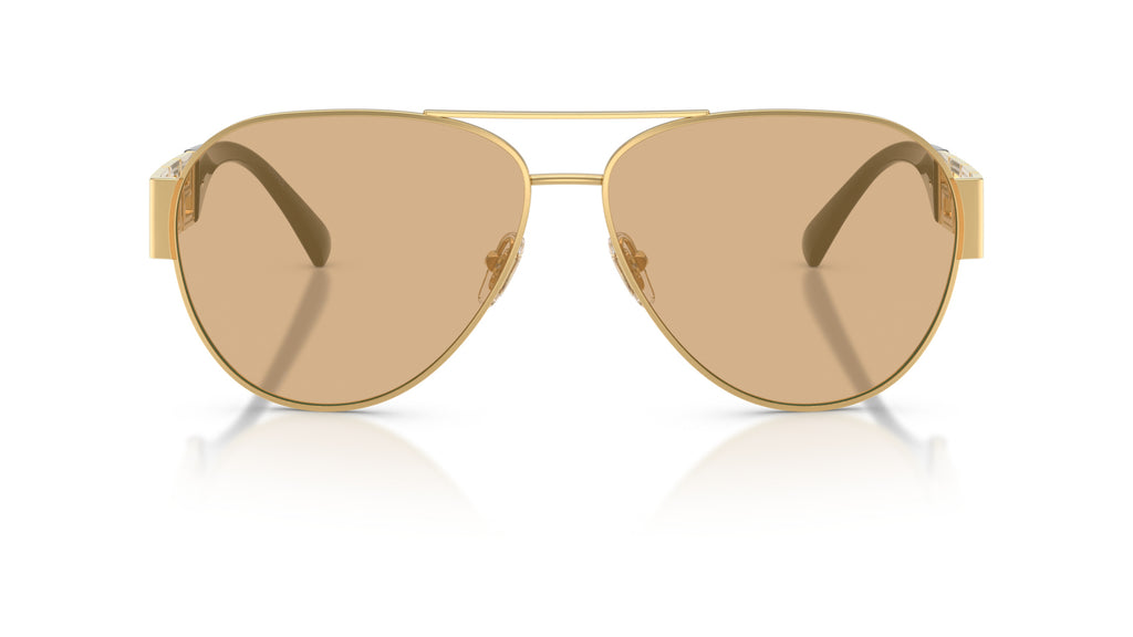 Lunettes de soleil Versace VE2289 1002D8 – Or – vue de face.