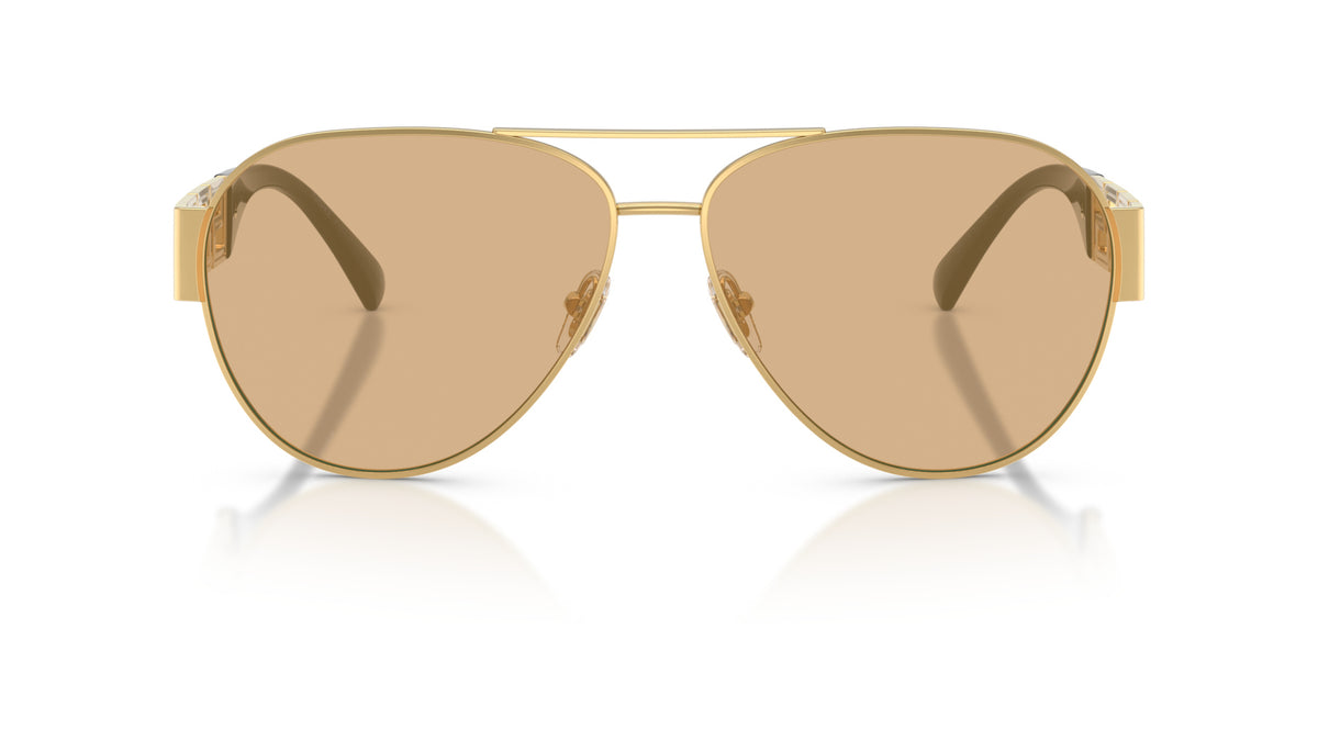 Lunettes de soleil Versace VE2289 1002D8 – Or – vue de face.