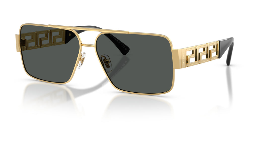 Lunettes de soleil Versace VE2290 100287 – Or – vue de trois quarts.