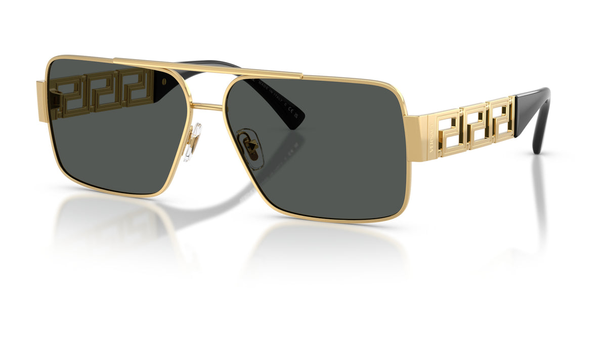 Lunettes de soleil Versace VE2290 100287 – Or – vue de trois quarts.