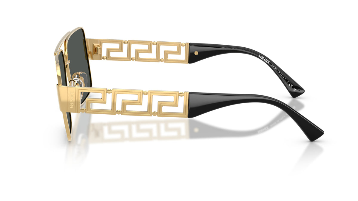 Lunettes de soleil Versace VE2290 100287 – Or – vue de profil.