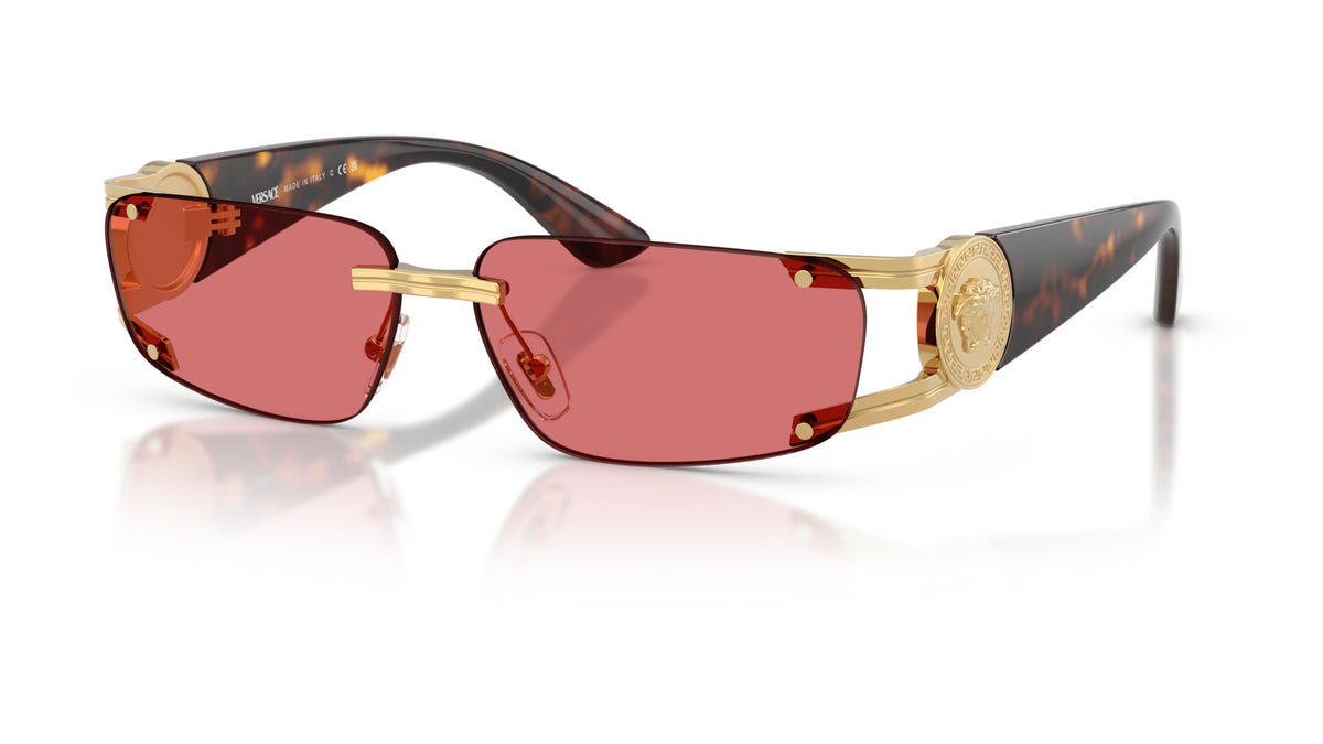 Lunettes de soleil Versace VE2291 100275 – Or – vue de trois quarts.