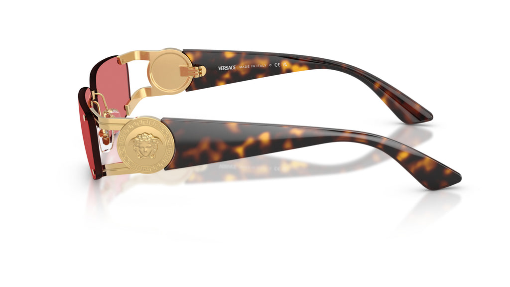 Lunettes de soleil Versace VE2291 100275 – Or – vue de profil.