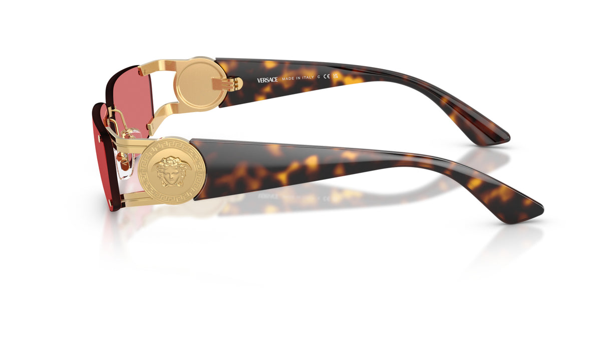 Lunettes de soleil Versace VE2291 100275 – Or – vue de profil.