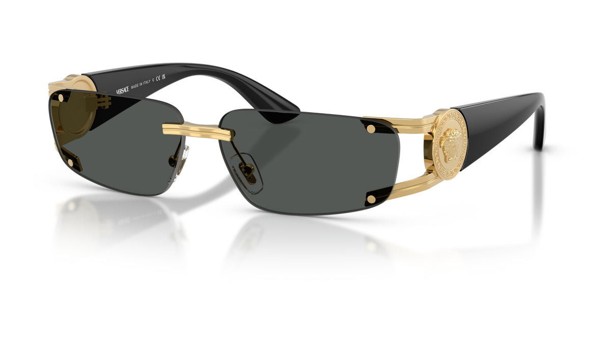 Lunettes de soleil Versace VE2291 100287 – Or – vue de trois quarts.