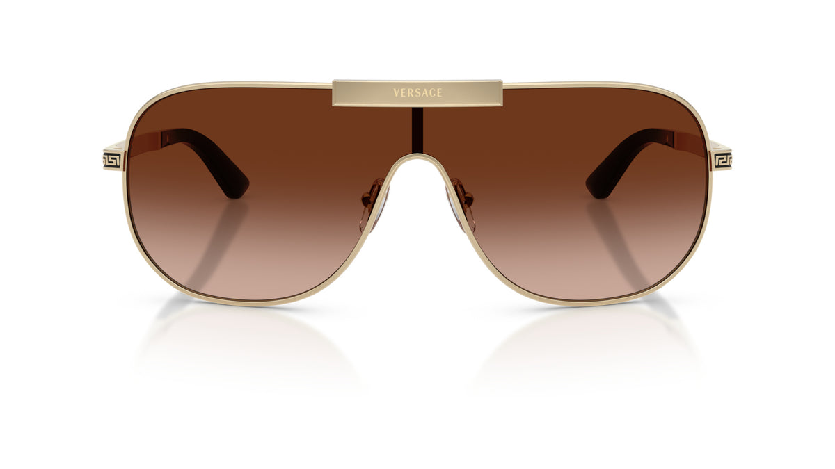 Lunettes de soleil Versace VE2293 125213 – Or Pâle – vue de face.