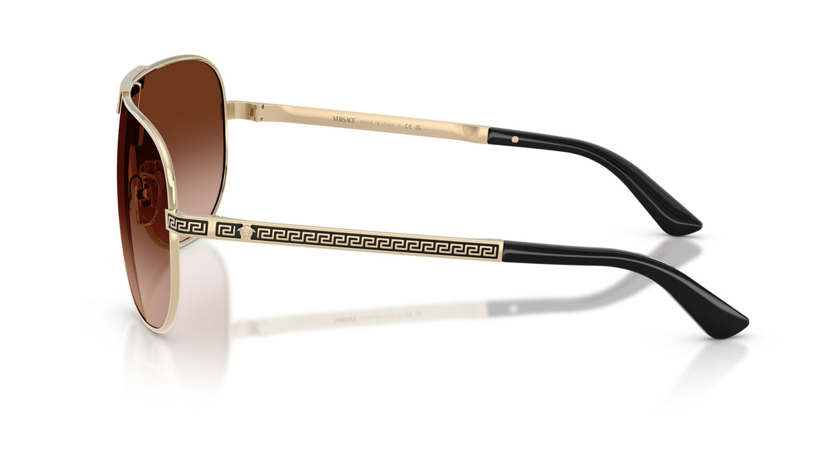 Lunettes de soleil Versace VE2293 125213 – Or Pâle – vue de profil.