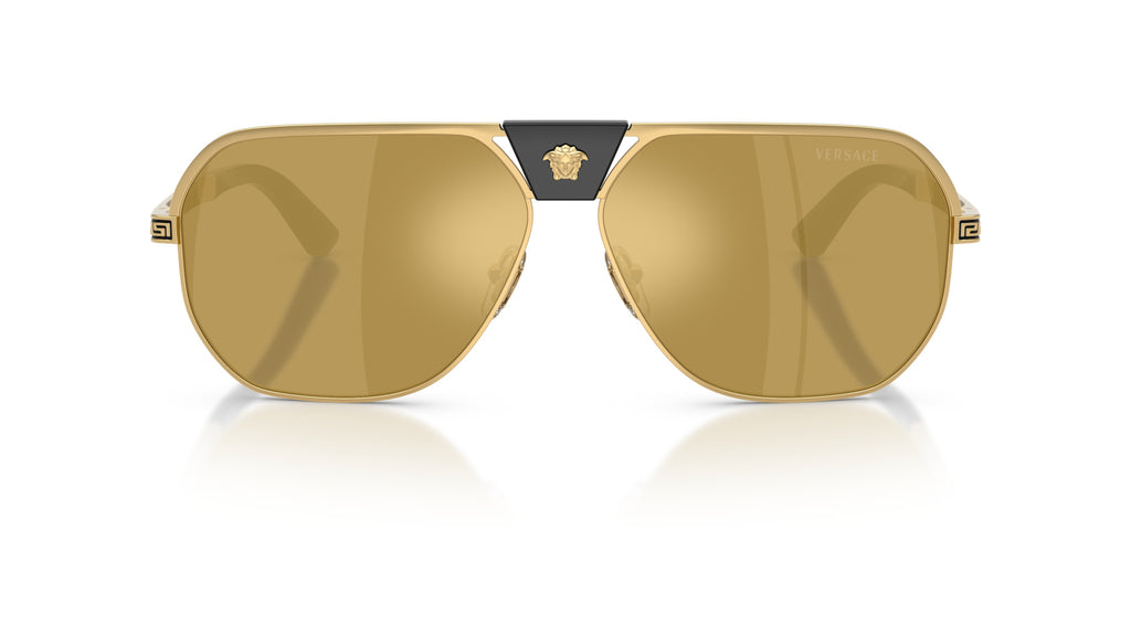 Lunettes de soleil Versace VE2294 10025A – Or – vue de face.