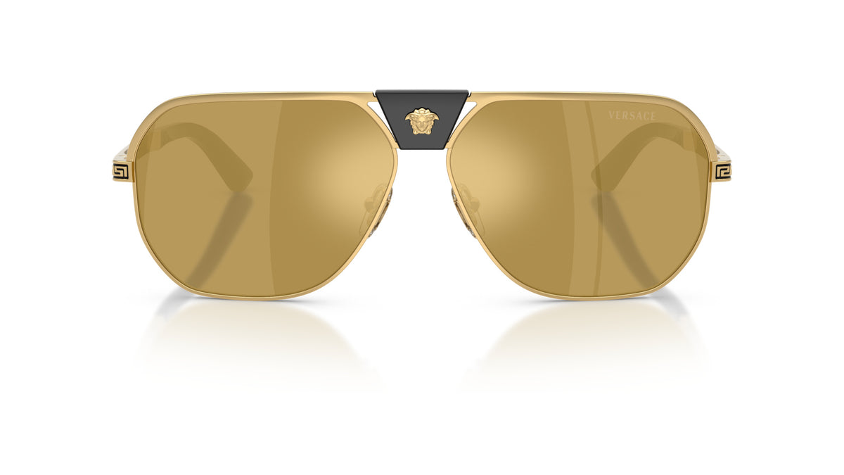 Lunettes de soleil Versace VE2294 10025A – Or – vue de face.