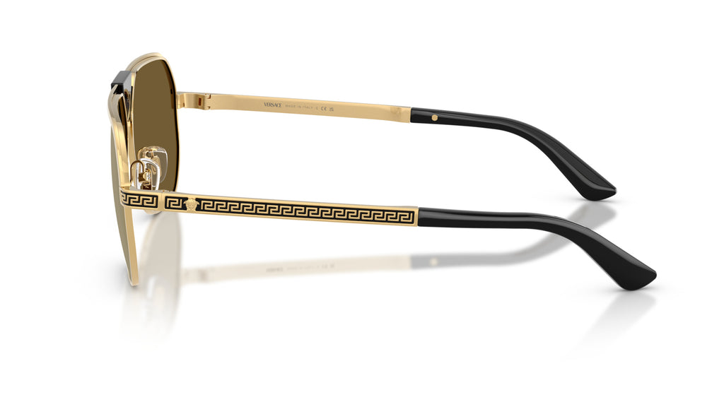 Lunettes de soleil Versace VE2294 10025A – Or – vue de profil.