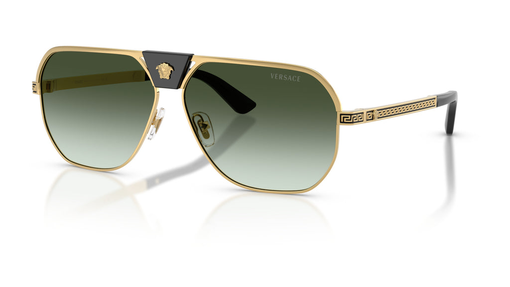Lunettes de soleil Versace VE2294 10028E – Or – vue de trois quarts.