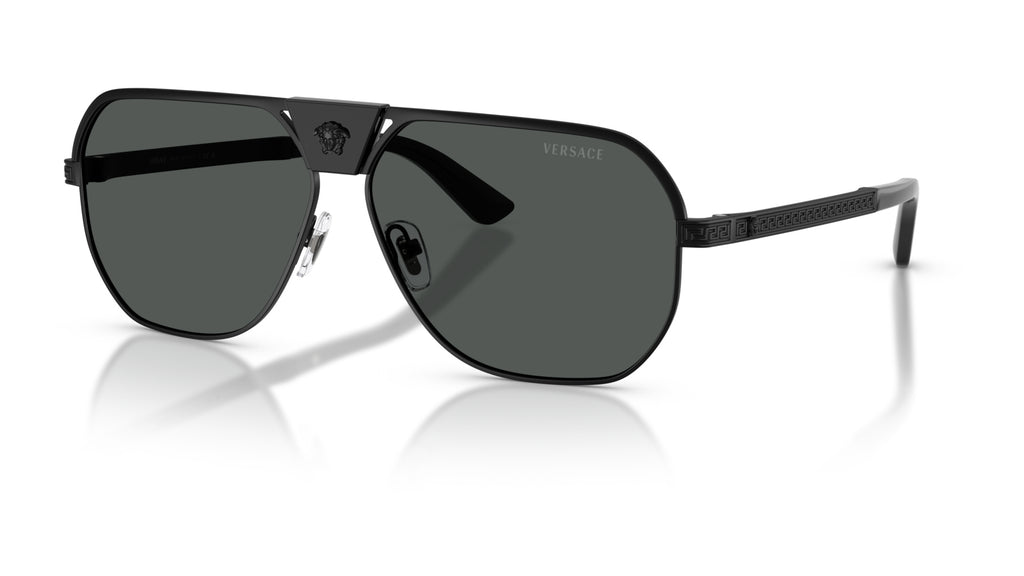 Lunettes de soleil Versace VE2294 126187 – Noir mat – vue de trois quarts.