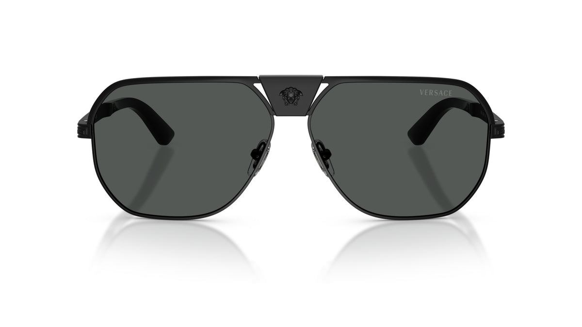 Lunettes de soleil Versace VE2294 126187 – Noir mat – vue de face.