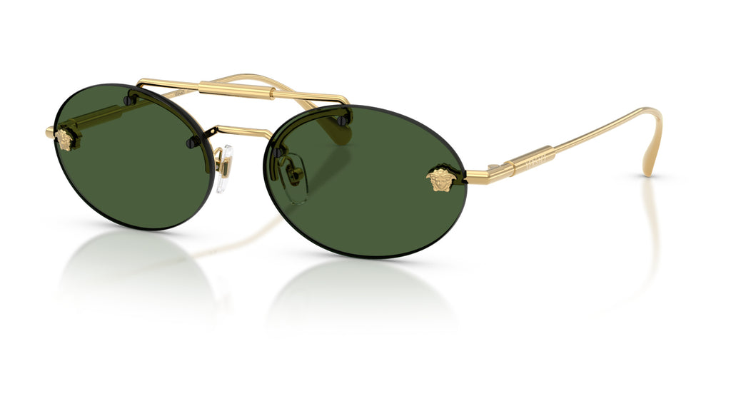 Lunettes de soleil Versace VE2295 100271 – Or – vue de trois quarts.