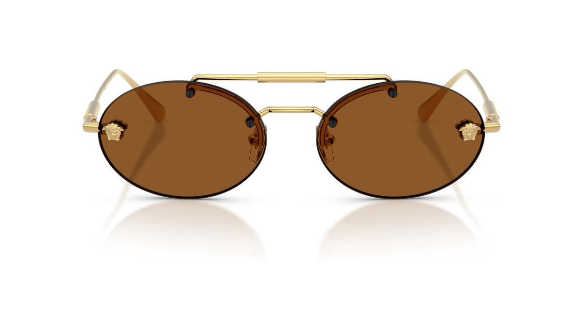 Lunettes de soleil Versace VE2295 100273 – Or – vue de face.
