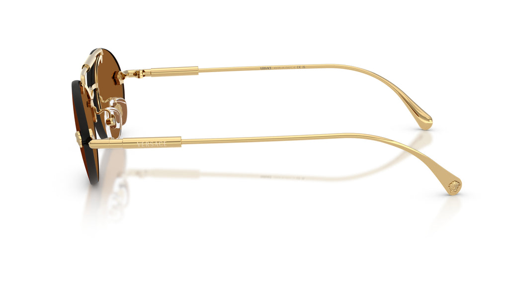Lunettes de soleil Versace VE2295 100273 – Or – vue de profil.