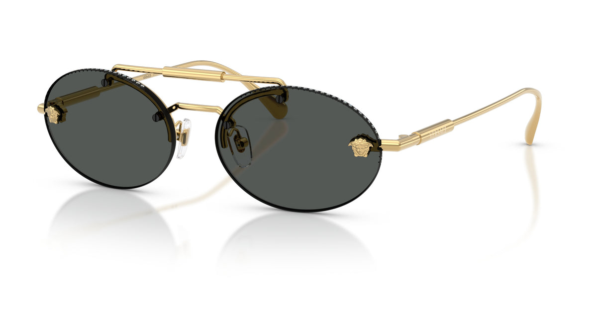 Lunettes de soleil Versace VE2295 100287 – Or – vue de trois quarts.