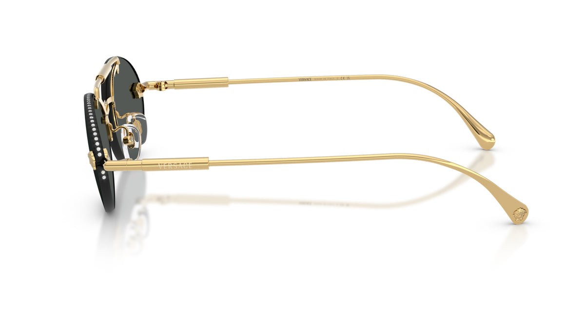 Lunettes de soleil Versace VE2295 100287 – Or – vue de profil.