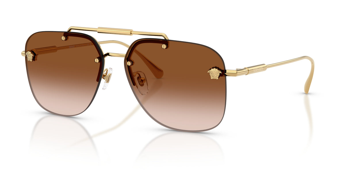 Lunettes de soleil Versace VE2296 100213 – Or – vue de trois quarts.
