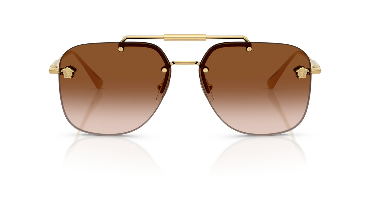 Lunettes de soleil Versace VE2296 100213 – Or – vue de face.