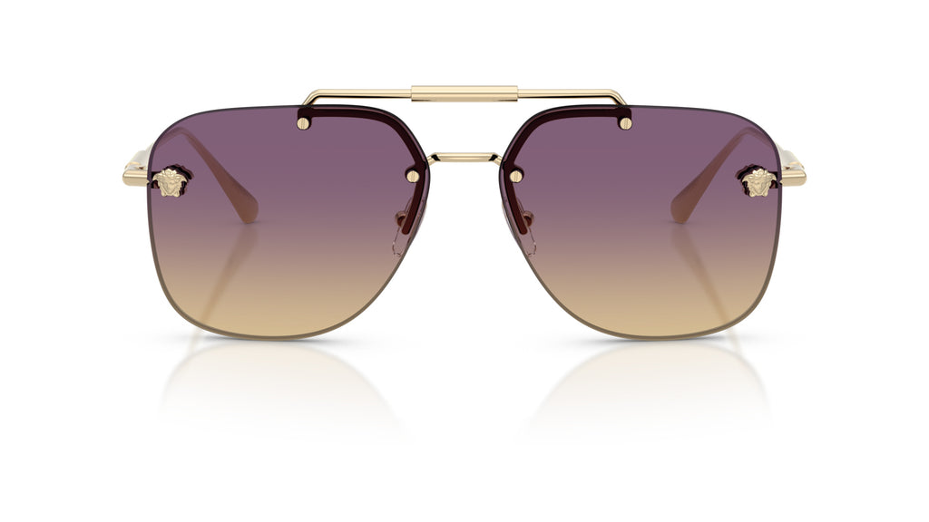 Lunettes de soleil Versace VE2296 125270 – Or Pâle – vue de face.