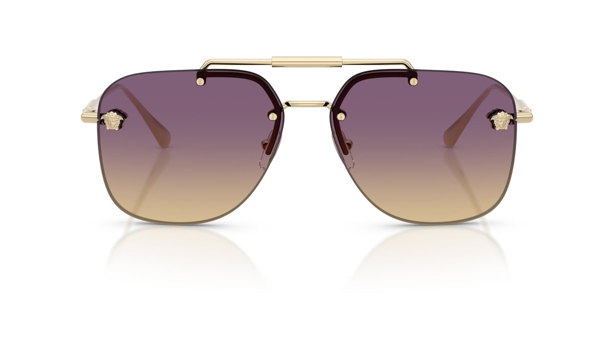 Lunettes de soleil Versace VE2296 125270 – Or Pâle – vue de face.