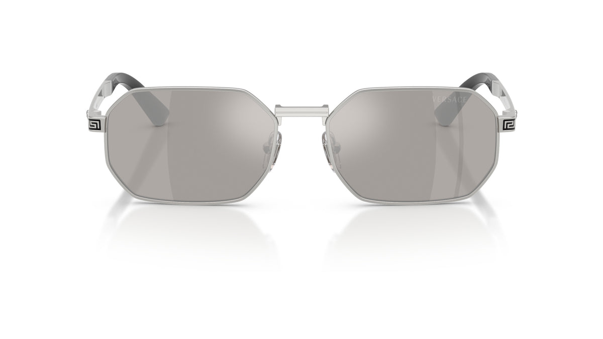 Lunettes de soleil Versace VE2297 10006G – Argent – vue de face.