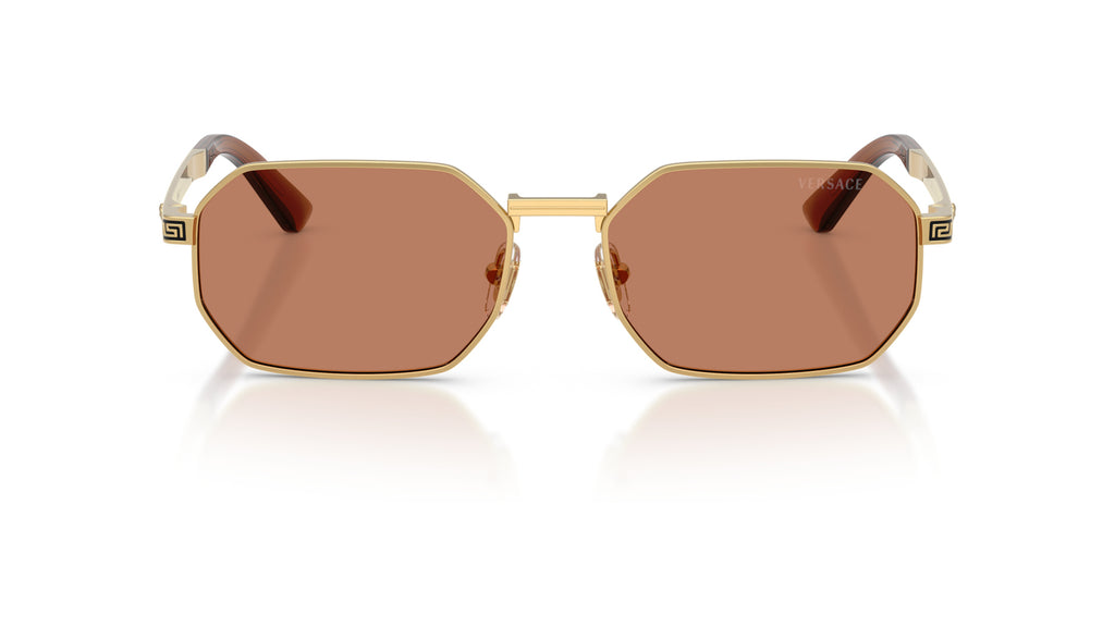 Lunettes de soleil Versace VE2297 100273 – Or – vue de face.