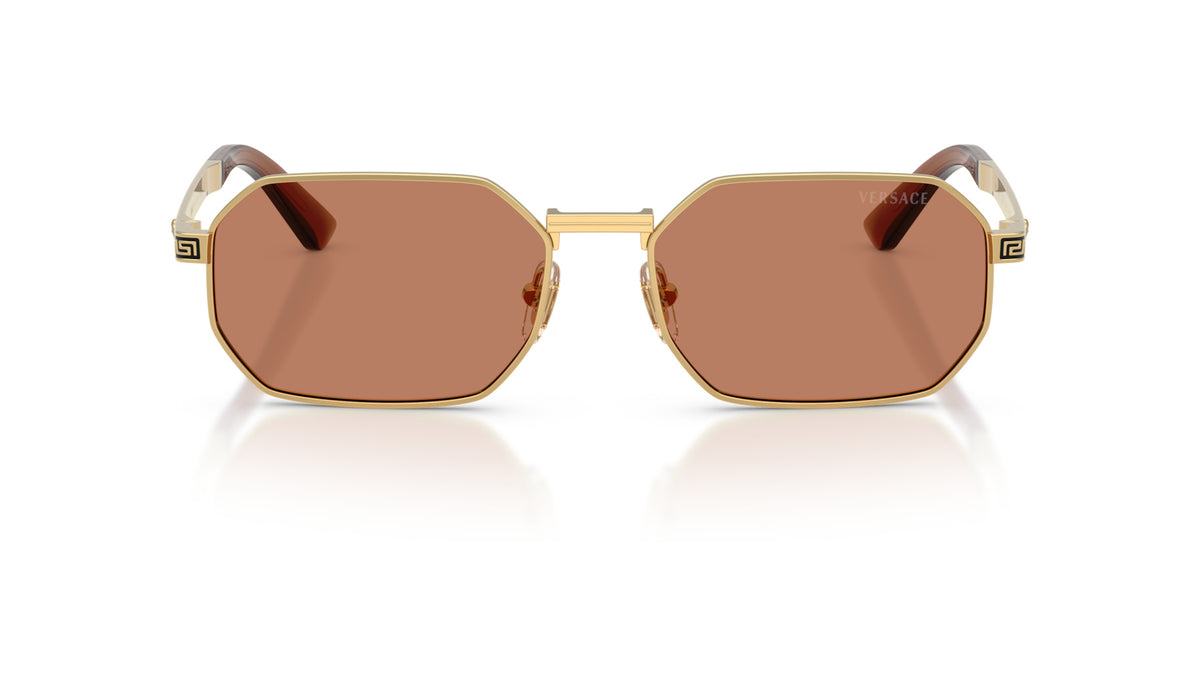 Lunettes de soleil Versace VE2297 100273 – Or – vue de face.