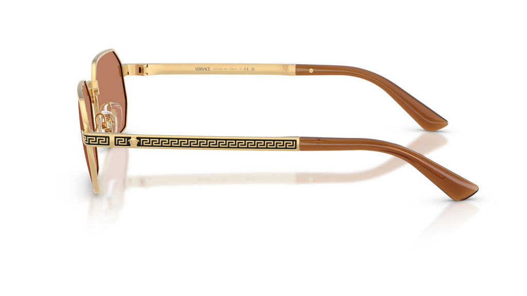 Lunettes de soleil Versace VE2297 100273 – Or – vue de profil.