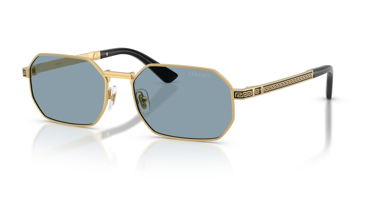 Lunettes de soleil Versace VE2297 100280 – Or – vue de trois quarts.