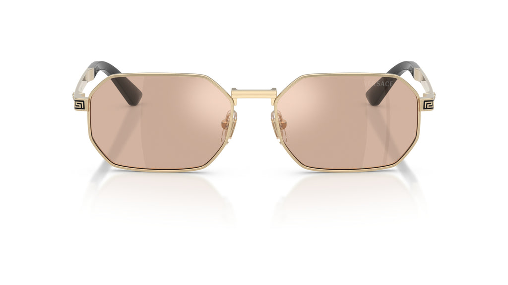 Lunettes de soleil Versace VE2297 1252/5 – Or Pâle – vue de face.