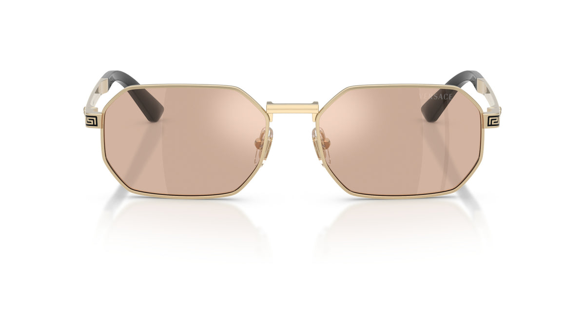 Lunettes de soleil Versace VE2297 1252/5 – Or Pâle – vue de face.
