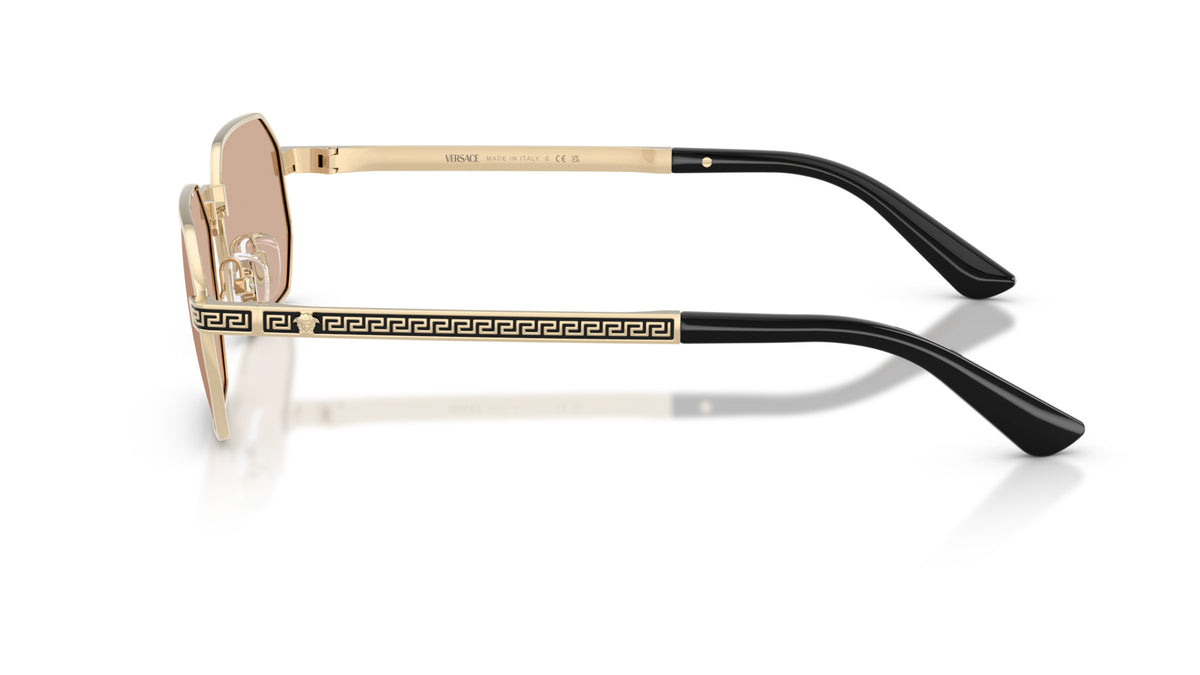 Lunettes de soleil Versace VE2297 1252/5 – Or Pâle – vue de profil.