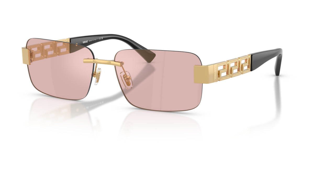 Lunettes de soleil Versace VE2298 10021T – Or – vue de trois quarts.