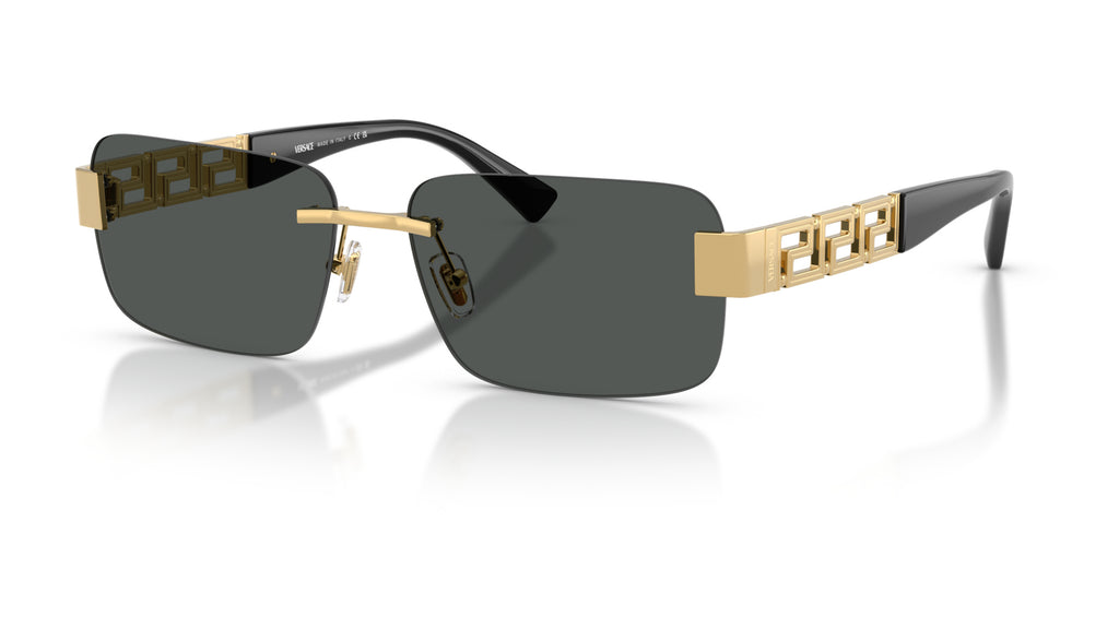 Lunettes de soleil Versace VE2298 100287 – Or – vue de trois quarts.